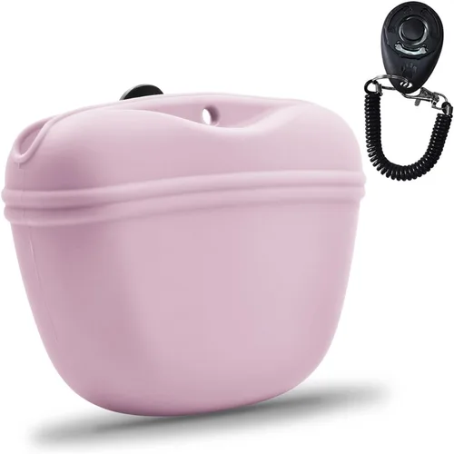 Miniatura 11 de AUDWUD Bolsa de Silicona para Premios de Perro, Con Clicker de Entrenamiento para Perros, Contenedor de Entrenamiento Portátil con Clip, Conveniente