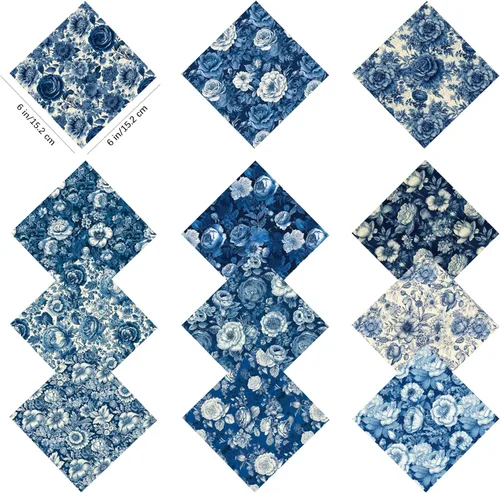 Miniatura 3 de Papel de cartulina floral, bloc de papel para álbum de recortes de 6 x 6 pulgadas, 24 hojas de papel de patrón de flores de una sola cara, papel