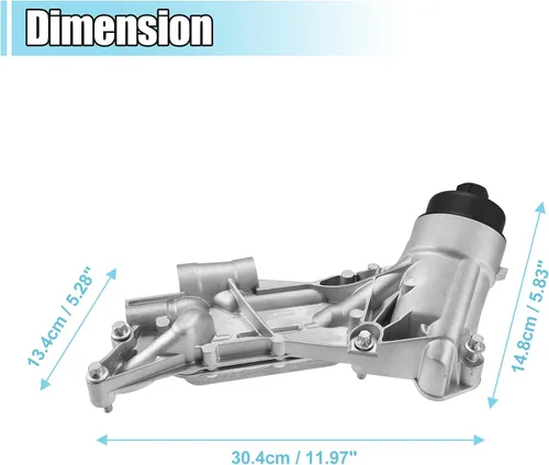 Miniatura 7 de X AUTOHAUX 93186324 Conjunto de adaptador de carcasa de filtro de aceite del enfriador de aceite del motor con juntas para Chevy Aveo para Chevrolet