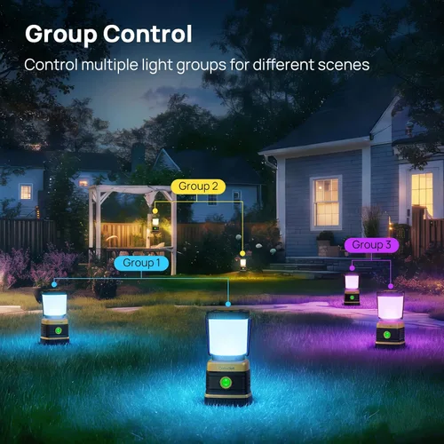 Miniatura 5 de Consciot Linterna LED inteligente RGBTW alimentada por batería con control de aplicación, 1000 lm, blanco sintonizable 2700K-6500K y 16 millones