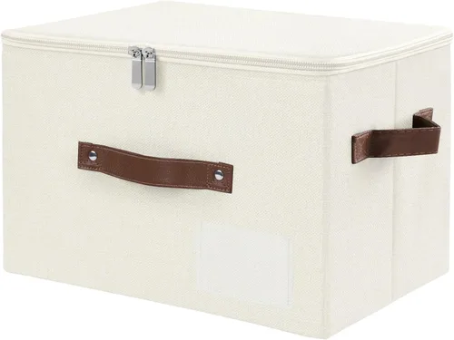Miniatura 47 de Lucky Monet 1 contenedor de almacenamiento con tapas de cremallera de 10 x 8 x 7 pulgadas, cajas de almacenamiento plegables de tela con tapa