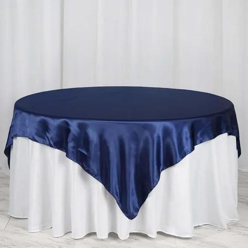 Miniatura 52 de Efavormart Paquete de 5 Sobremanteles Cuadrados de Satén de 60" para Decoraciones de Mesa de Bodas, Catering y Fiestas, Cubierta de Mantel Negro