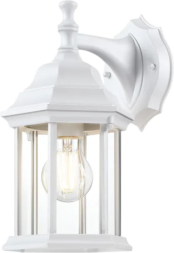 LIT-PaTH Farol de pared para exteriores, aplique de pared como accesorio de iluminación de porche, base mediana E26 máximo 60 W, carcasa de aluminio