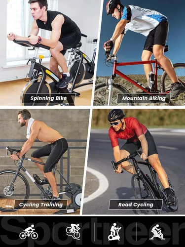 Miniatura 33 de Sportneer Pantalones cortos de ciclismo acolchados para hombre, acolchado 4D, pantalones cortos de ciclismo para hombre, transpirables y absorbentes