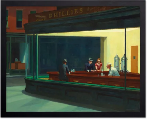 Miniatura 302 de Poster Master Póster vintage de pintura de película de Nueva York, impresión retro de teatro, arte Moody, arte de soledad, arte realismo, arte