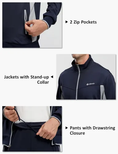 Miniatura 4 de TBMPOY Chándales para Hombres Conjuntos Deportivos para Hombres Conjuntos de Chándal de 2 Piezas Casuales Atléticos para Jogging Calentamiento