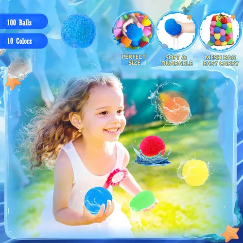 Miniatura 2 de Reusable Water Balls, Soft PP Cotton Material, Water Toys for Kids and Adults Boys and Girls,Water Toys for Beach Pool Summer Fun Party