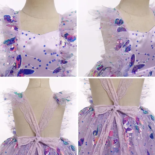 Miniatura 6 de Vestido para sesión de fotos de fiesta de cumpleaños con espalda descubierta para bebé, niña, mariposa, fresa, volantes, princesa, pastel, fiesta
