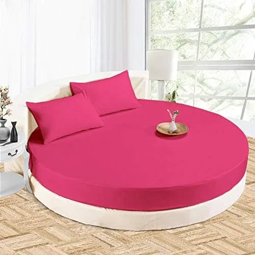 Miniatura 21 de Sábana bajera redonda 100% algodón de 800 hilos, 1 sábana bajera/inferior de 18 pulgadas de profundidad y 2 fundas de almohada, juego de sábanas