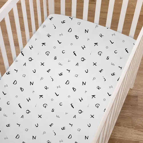 Miniatura 6 de American Baby Company Sábana bajera ajustable para cuna pequeña 100% algodón natural, de 38 x 24 pulgadas, suave y transpirable, pequeña sábana