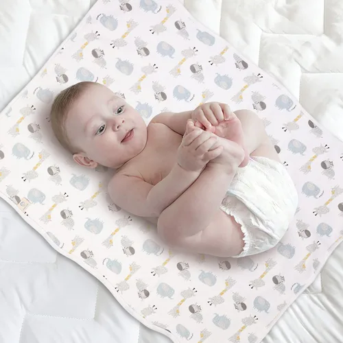 Miniatura 5 de Cambiador de pañales grande para bebé, algodón suave e impermeable, almohadilla cambiadora para bebé de 27.5 x 37.5 pulgadas, protector de sábana