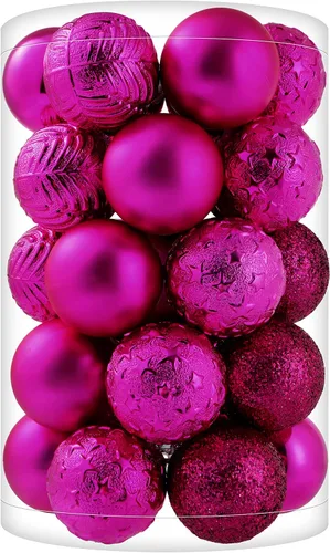 Miniatura 38 de 34 piezas Adornos de bola de Navidad azul bebé irrompibles de plástico para árbol de Navidad, decoraciones para fiesta de Navidad, oficina en casa