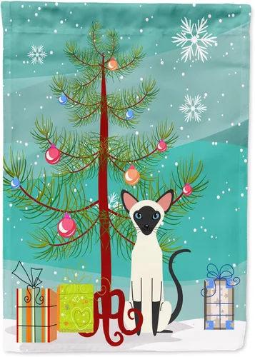 Miniatura 15 de Caroline's Treasures BB4411GF Bandera de jardín con diseño de gato abisinio con texto en inglés "Merry Christmas" para jardín, bandera decorativa