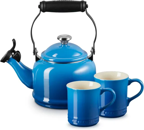 Miniatura 12 de Le Creuset Juego de 2 tazas de esmalte en acero con acabados metálicos y cerámica, 1.25 cuartos de galón de agua y (2) tazas de 14 onzas
