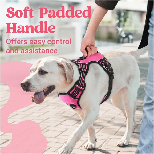 Miniatura 2 de Adjustable Reflective Nylon Dog Harness Vest No Pull Soft & Air-Permeable Pet Harness for Small & Large Dogs(Black,S)