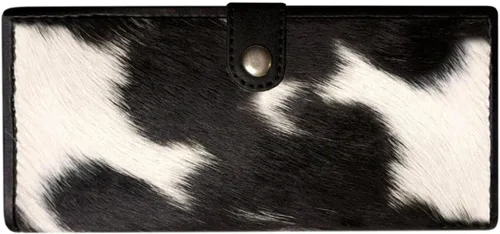 NGF Cartera de cuero de vaca con cremallera para mujer, bolso de mano de cuero real en cartera, bolso organizador de bolso para mujer