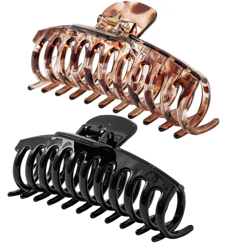 Miniatura 13 de Pinzas para el cabello extra grandes de 5.5 pulgadas para cabello largo y grueso, pinzas para el cabello de mujer, 2 unidades, accesorios