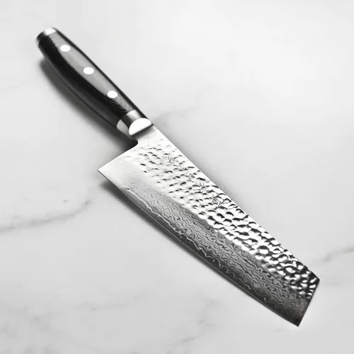 Miniatura 5 de Enso Cuchillo Bunka HD de 7 pulgadas, fabricado en Japón, acero inoxidable de Damasco martillado VG10