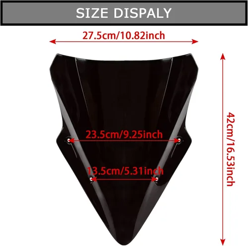 Miniatura 3 de Parabrisas doble burbuja para 650 ER6F 2017 2018 2019 (negro)