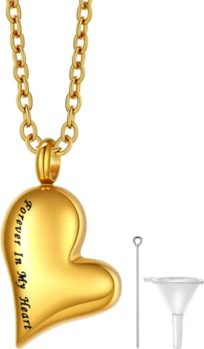Miniatura 33 de Richsteel Collares de urna para cenizas para mujeres y hombres, collar con colgante de cremación para cenizas, joyería conmemorativa de acero