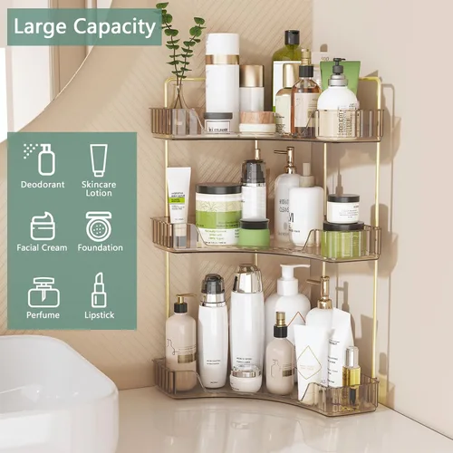Miniatura 3 de Webetop Organizador de Encimera para Baño, Organizador Esquinero de 3 Niveles para Almacenamiento en Baño, Organizador de Maquillaje, Estante