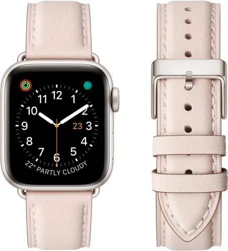 Bandas cuadradas compatibles con Apple Watch de 38 mm, 40 mm, 41 mm, 42 mm, 44 mm, 45 mm, 49 mm, correa de muñeca de cuero genuino para iWatch SE