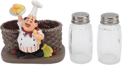 Miniatura 8 de BORDSTRACT Soporte para estatura, juego de salero y pimentero, decoración de botellas, caja de almacenamiento de especias para cocina