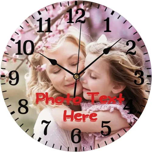 Miniatura 9 de Reloj personalizado cuadrado de pared con fotos personalizables, de 8 pulgadas, decoración silenciosa sin tictac para sala de estar, cocina, baño