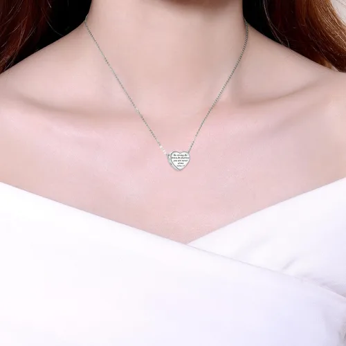Miniatura 4 de Dije colgante de plata de ley 925 con diseño de corazón de la Biblia para mamá, esposa, familia, familia, amigos
