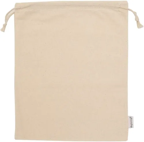 Bolsas 100 % muselina de algodón con cordón, 12 unidades, XL, Blanco
