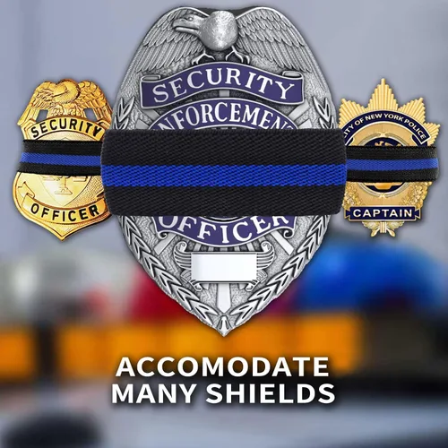 Miniatura 10 de CREATRILL Paquete de 30 bandas de luto de policía de rayas de banda de policía, escudo de guardia de honor, correas para insignias de 2.4 a 4