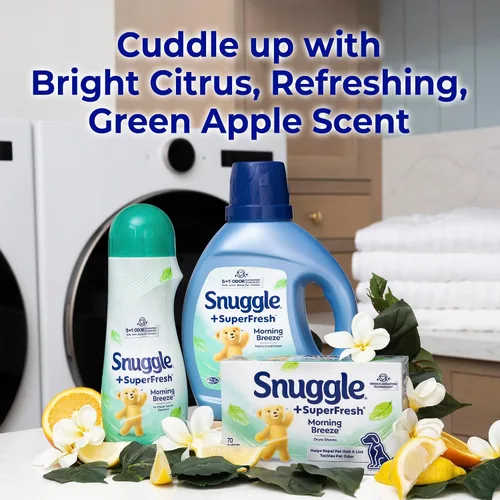 Miniatura 9 de Snuggle Plus SuperFresh - Hojas para secadora suavizantes de tela con control estático y tecnología de eliminación de olores, original, 200
