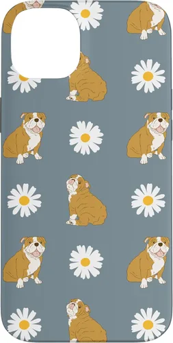 Miniatura 15 de Funda para iPhone 11 Pro English Bulldog and Daisy Flower Pattern Dusty Blue