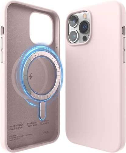 Miniatura 9 de elago Funda magnética de silicona compatible con MagSafe compatible con iPhone 13 Pro Max de 6.7 pulgadas, imanes integrados, funda protectora, Negro