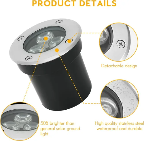 Miniatura 3 de Iluminación de paisaje de bajo voltaje, luz LED para pozo, 3 W, 12 V, 24 V, luz de paisaje al aire libre, impermeable, IP67, camino, entrada, Blanco