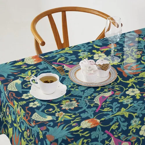 Miniatura 7 de Mantel Floral Retro de Pájaros, Diseño Original Bohemio William Morris Estampado Cubierta de Mesa para Hogar Picnic Fiesta Comedor Cocina William