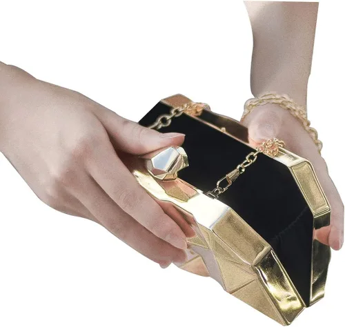 Miniatura 5 de LETODE Women's Elegant Chain Cross-body Bag Metal Hollow Cage Clutch