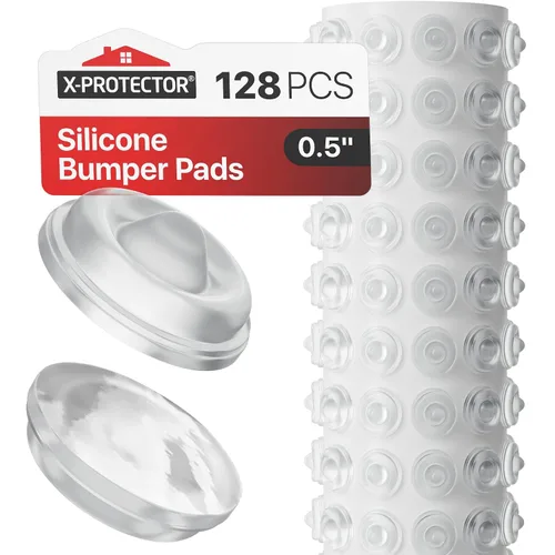 Miniatura 9 de X-Protector Tiras Amortiguadoras para Puertas de Gabinete - 40 PIEZAS - Silenciador de Puerta Transparente - Amortiguadores Premium para Puertas