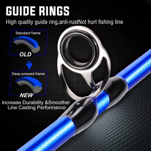 Miniatura 4 de One Bass Cañas de Pescar, Caña Giratoria y de Casting de Grafito IM7, Caña de Baitcasting de 2 Piezas de Calidad Resistente con Mango de Súper