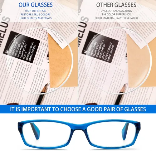 Miniatura 4 de Paquete de 5 lentes de lectura para computadora para hombres y mujeres, antifatiga ocular, bloqueo de luz azul, para leer (colores mezclados, 1.50)