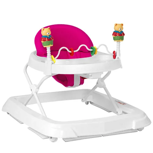 Miniatura 12 de HONEY JOY Andador de bebé, juguete plegable para empujar sentado y caminar detrás con ruedas, piano interactivo y pedantes, altura y velocidad Azul