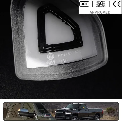 Miniatura 3 de 2 piezas de luz LED anaranjada para espejo y señal de giro para Dodge Ram 1500 2021 2022 2023, para Ram 1500 Classic 2022 2023, para Ram 2500 3500