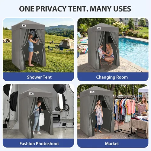 Miniatura 7 de EAGLE PEAK Flex Ultra Compact 4x4 Toldo desplegable, refugio solar, vestidor, toldo portátil de privacidad para piscina, sesiones de fotos