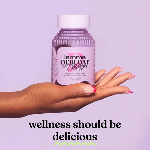 Miniatura 9 de Lemme Debloat - Gomitas de salud digestiva e intestinal con 2 probióticos clínicamente estudiados y prebiótico, vegetarianas, sin gluten, sin OGM