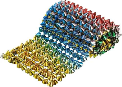 Miniatura 10 de uxcell 1 yarda de puntada en cono de punta, 12 filas de plástico con parte trasera plana, remache punk, cinta para manualidades, bolsos, decoración