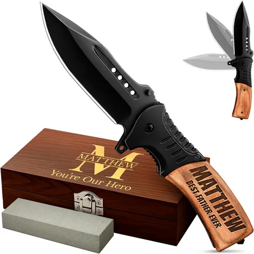 Grand Way Navaja de bolsillo personalizada – Regalo personalizado para hombres y mujeres, regalos de cumpleaños, papás, padre, marido, hombres, 6.