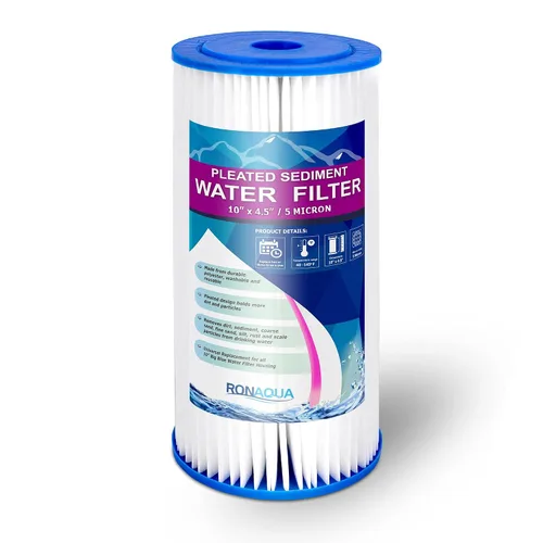 Miniatura 4 de Sistema de filtración de agua para toda la casa, carcasa de 10 x 4.5 pulgadas, puertos de latón de entrada/salida de 1 pulgada, botón de alivio