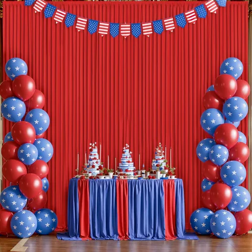 Miniatura 40 de Paneles de cortinas de fondo negras de 10 pies x 10 pies para fiestas, fiestas de cumpleaños, sin arrugas, cortinas de telón de fondo de tela