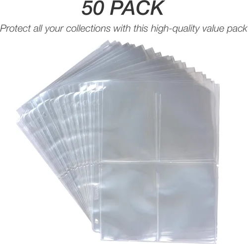 Miniatura 2 de Samsill Paquete de 50 protectores de hojas transparentes de almacenamiento de semillas de jardín de 4 bolsillos, organizador de semillas, cada