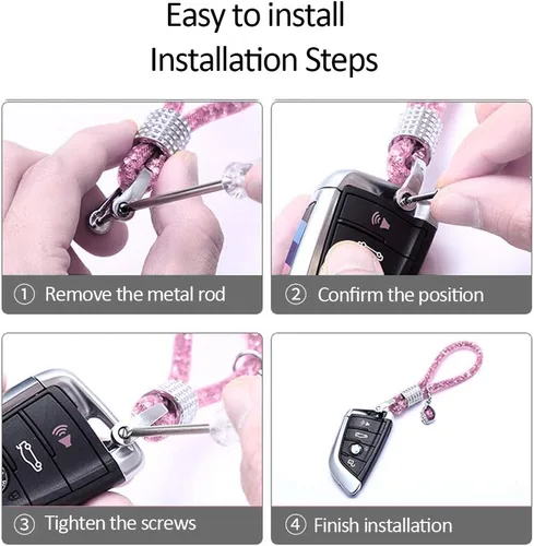Miniatura 6 de RAYHOO - Llavero de cristal para coche, para mujer, para BMW, Honda, Audi, Lexus, Ford, VW, Mercedes, Benz, Nissan, Cadillac, Maserati, Volvo